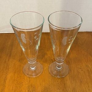 Princess House Etched Heritage Design, Crystal Pilsner. EUC 7 1/2”